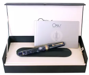 1996 OMAS EXTRA PARAGON BLUE ROYALE CELLULOID "OLD STYLE" FOUNTAIN PEN