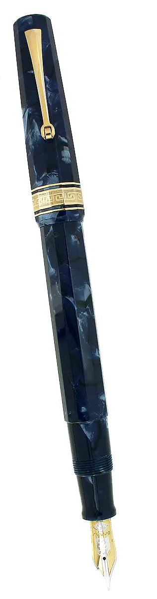 1996 OMAS EXTRA PARAGON BLUE ROYALE CELLULOID "OLD STYLE" FOUNTAIN PEN