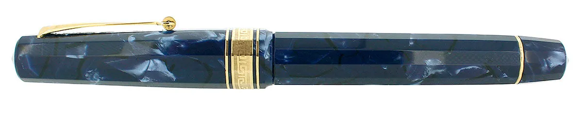 1996 OMAS EXTRA PARAGON BLUE ROYALE CELLULOID "OLD STYLE" FOUNTAIN PEN