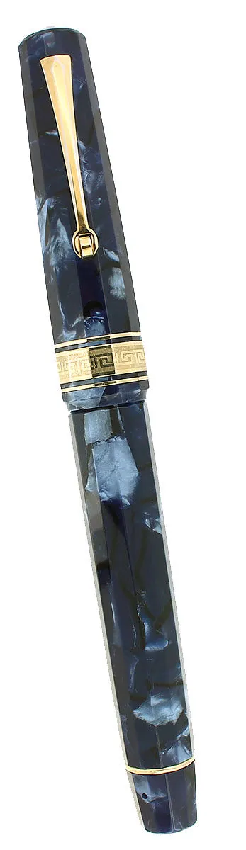 1996 OMAS EXTRA PARAGON BLUE ROYALE CELLULOID "OLD STYLE" FOUNTAIN PEN