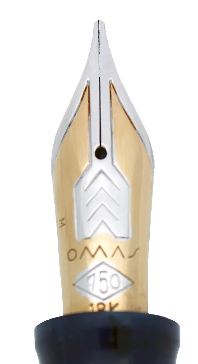 1996 OMAS EXTRA PARAGON BLUE ROYALE CELLULOID "OLD STYLE" FOUNTAIN PEN