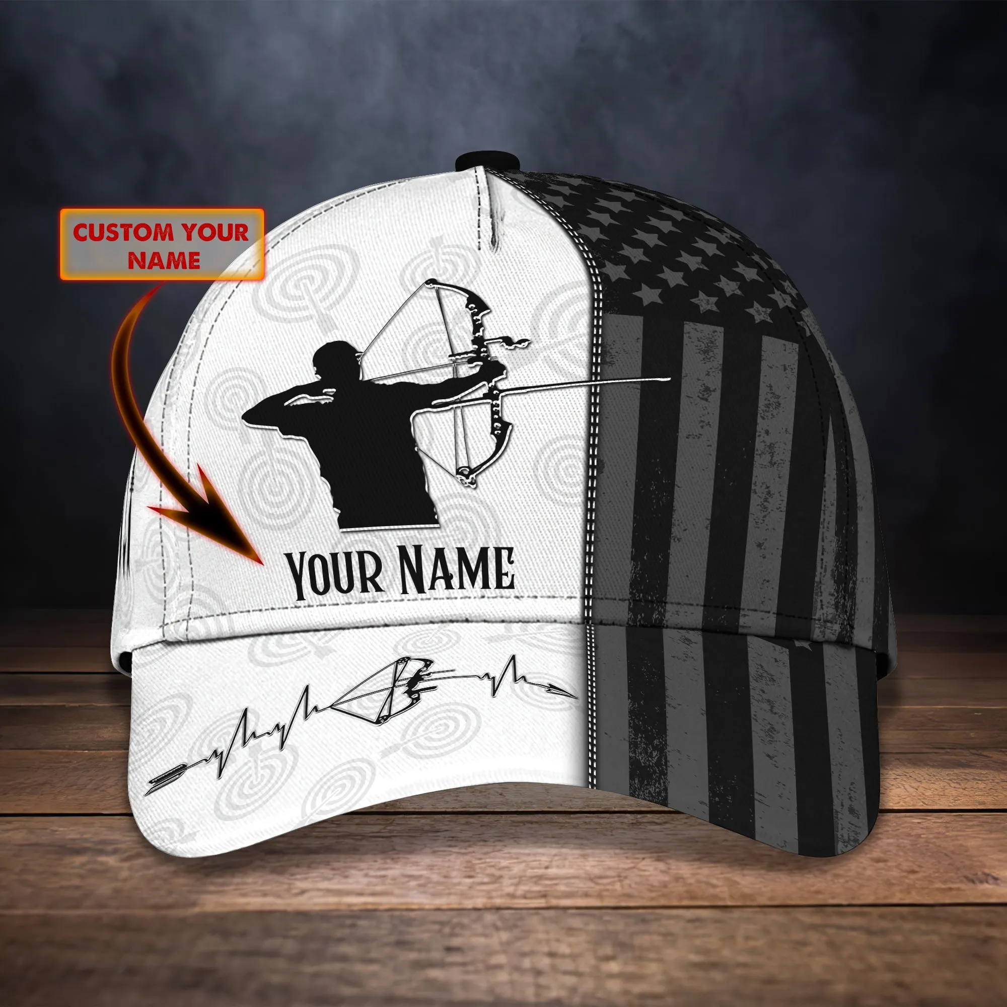 3D Classic Cap Archery Personalized Name Cap 03 Namashops