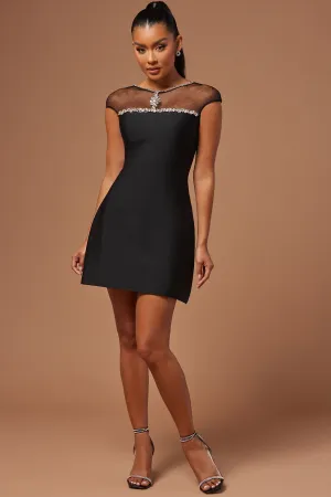 Angelique Bandage Mini Dress - Black