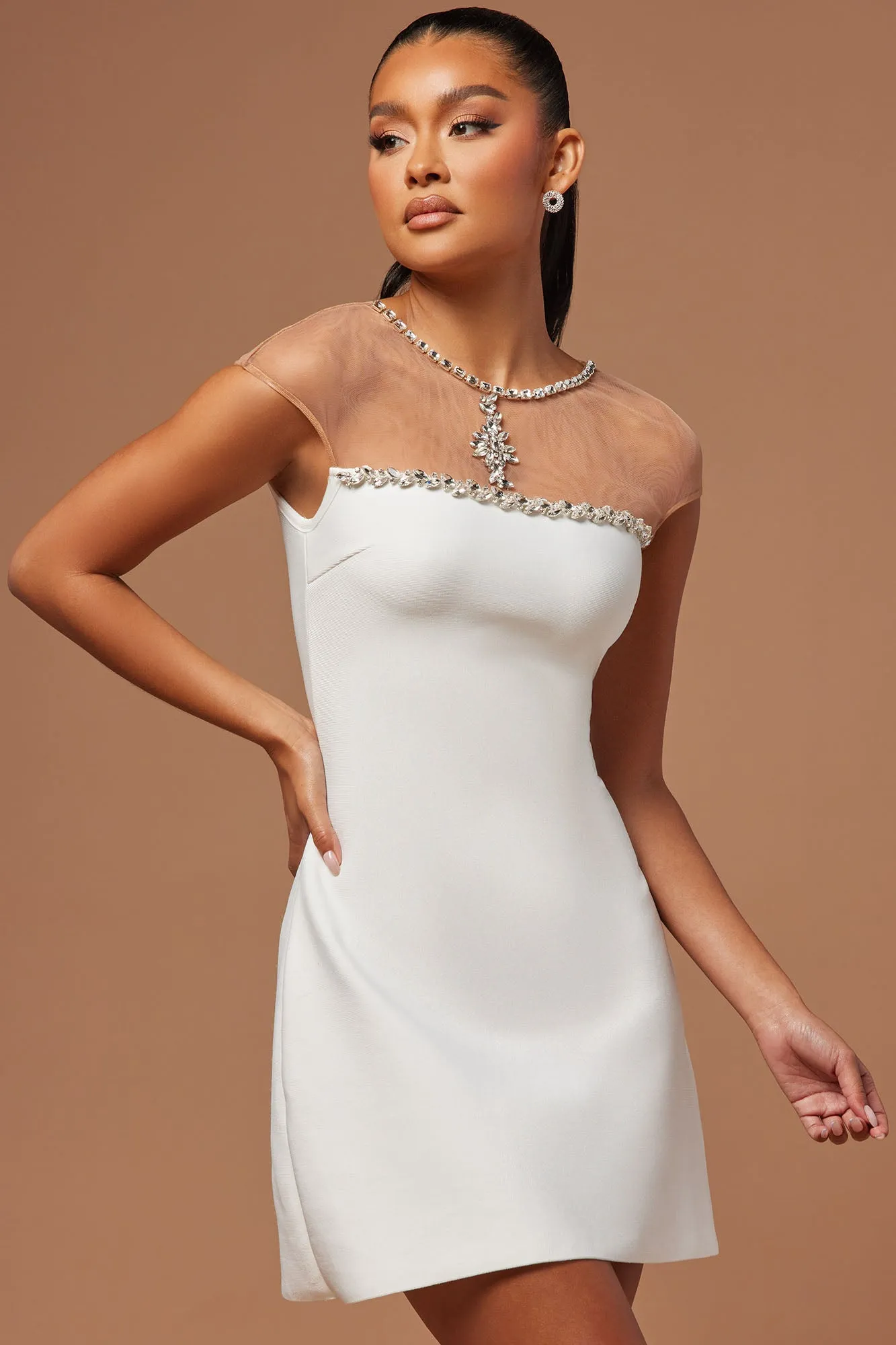 Angelique Bandage Mini Dress - White
