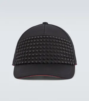 Christian Louboutin studded enky cotton baseball cap, black