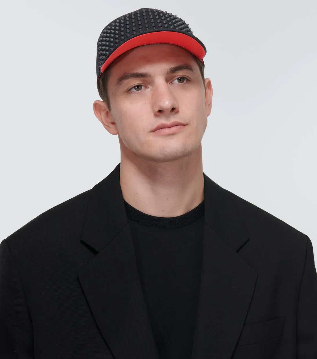 Christian Louboutin studded enky cotton baseball cap, black