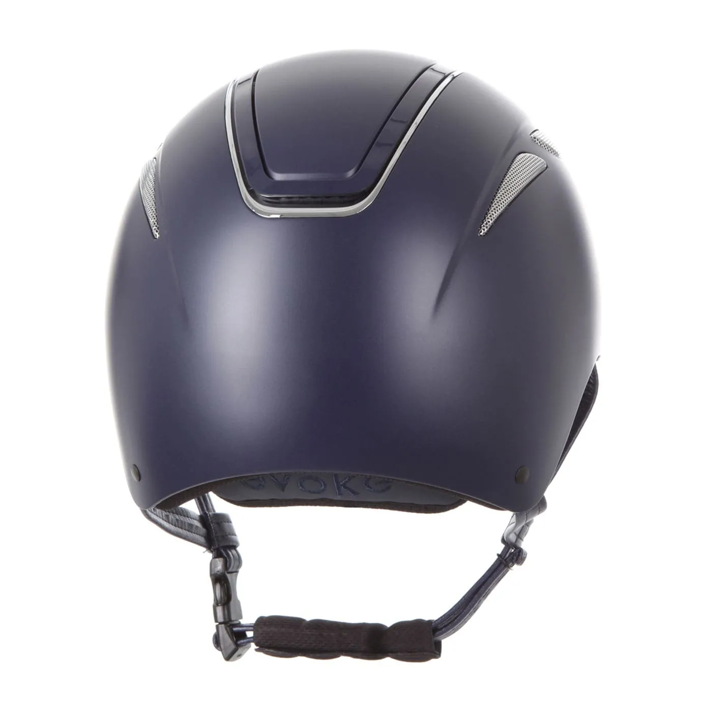 Evoke Callisto Classic Peak Riding Hat - Navy/Chrome
