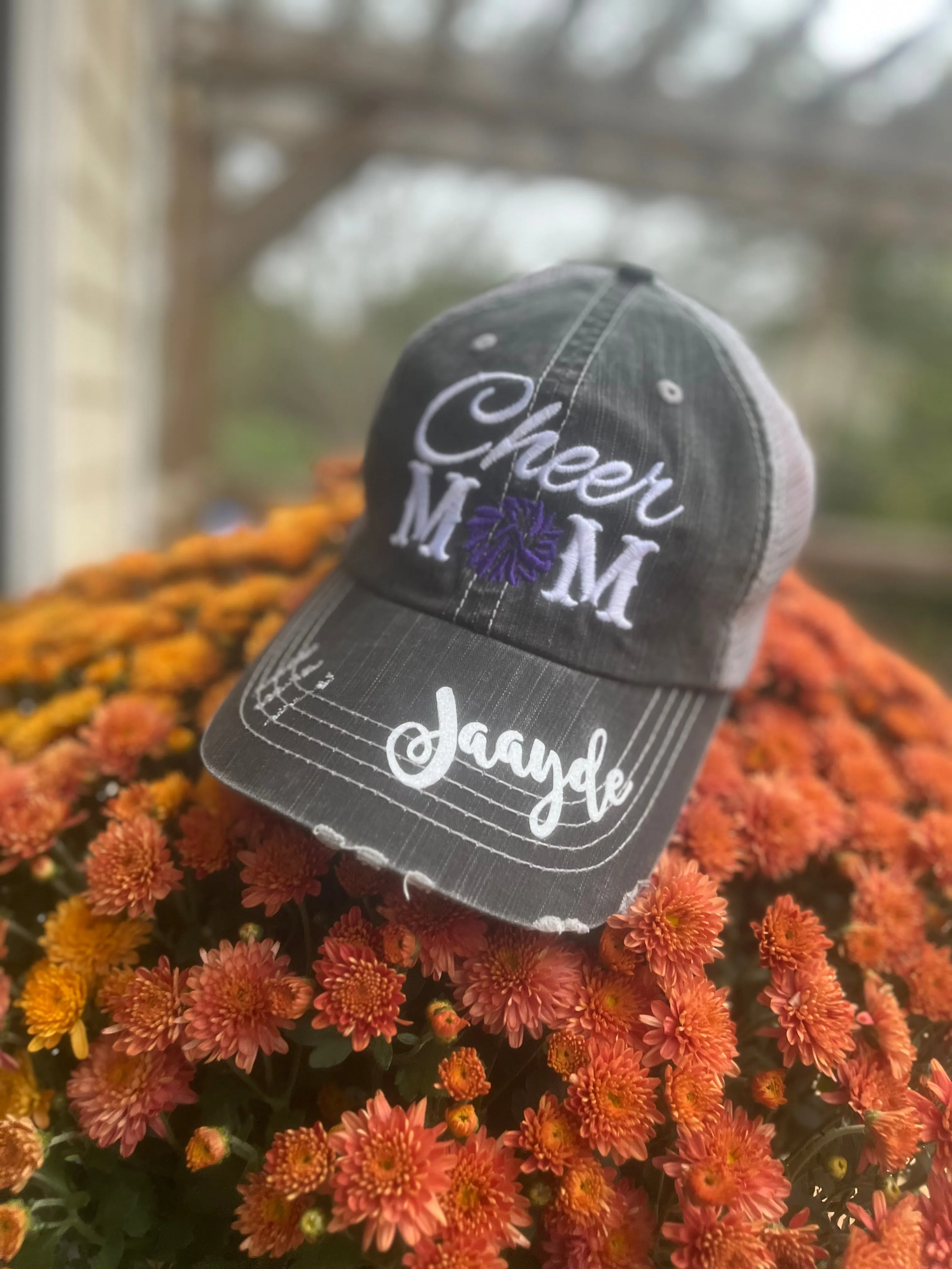 Hats Sports Boat Barn Racing Camping Lake Personalized Football mom hat Embroidered distressed womens trucker cap SHIPS in 2-3 days