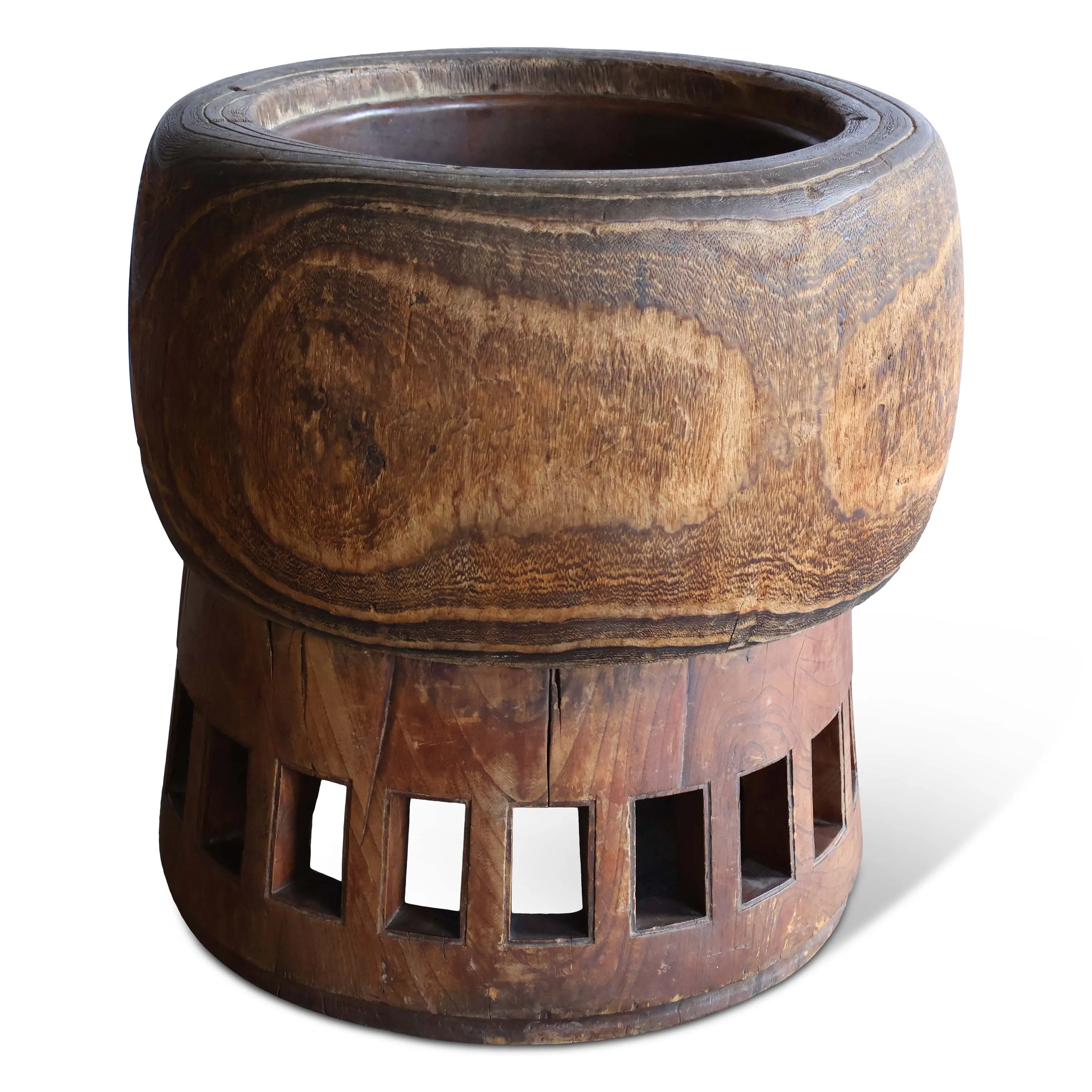 Japanese Wood and Copper Jardinere Hibachi