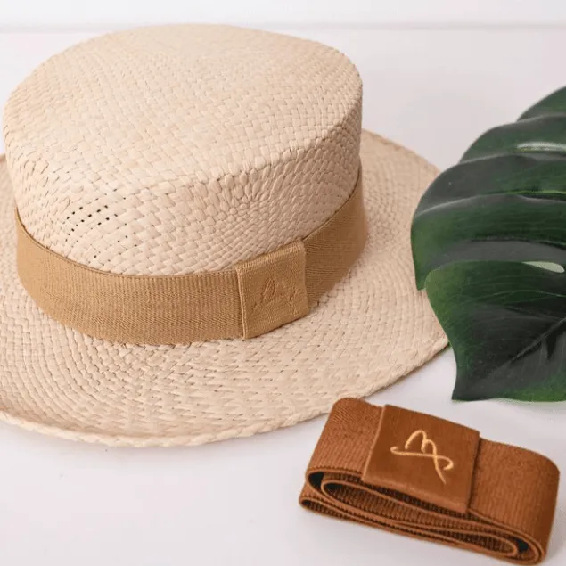 Malu Pires Boater Style Buriti Straw Hat - Large Brim