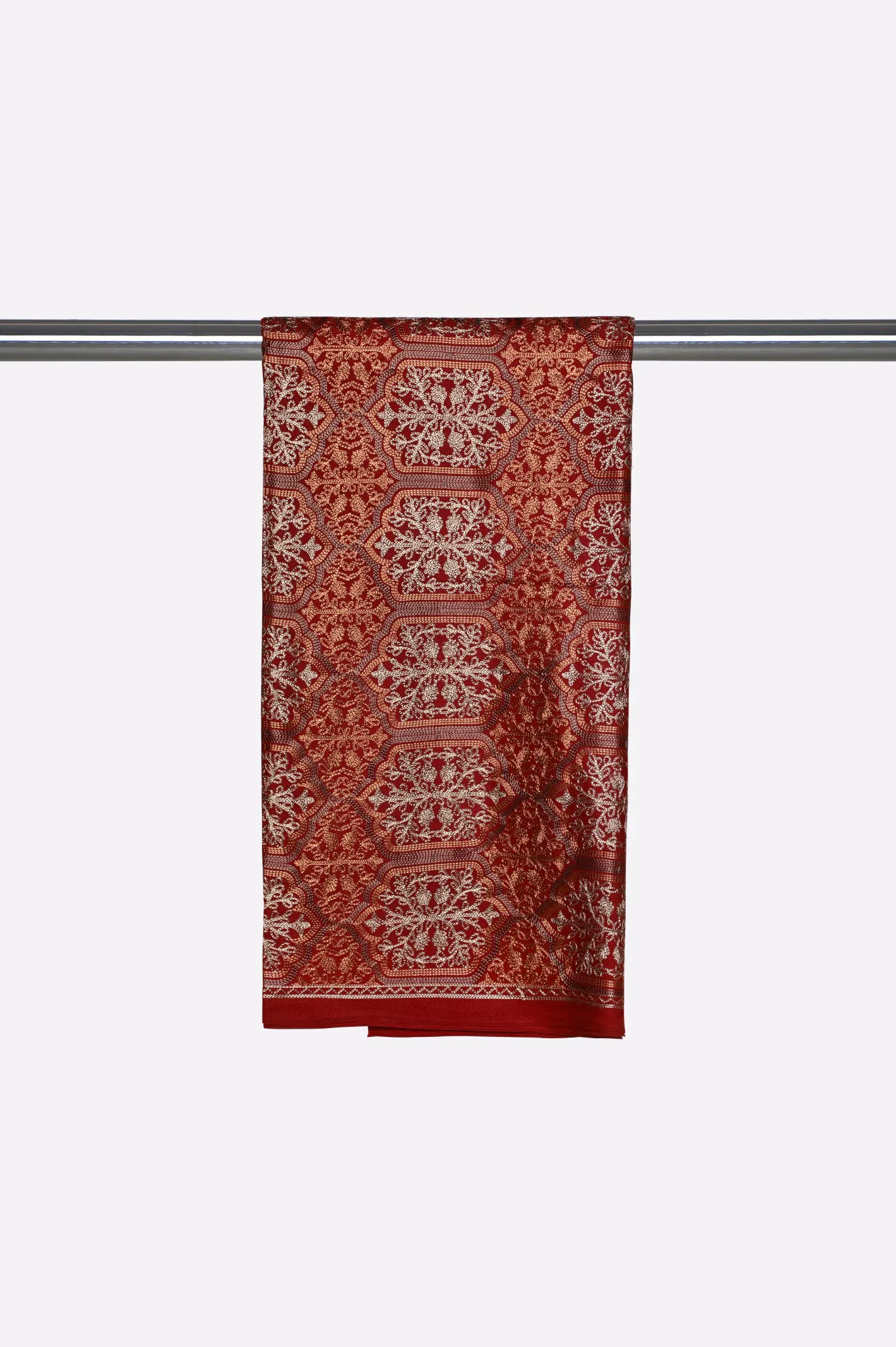 Maroon Embroidered Shawl