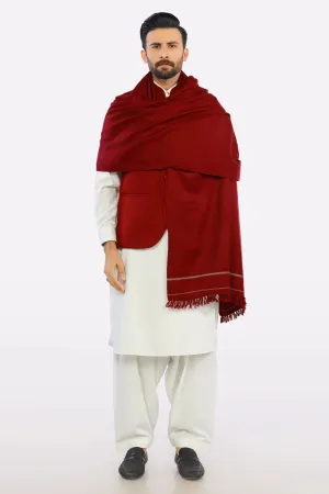 Maroon Woolen Men's Shawl