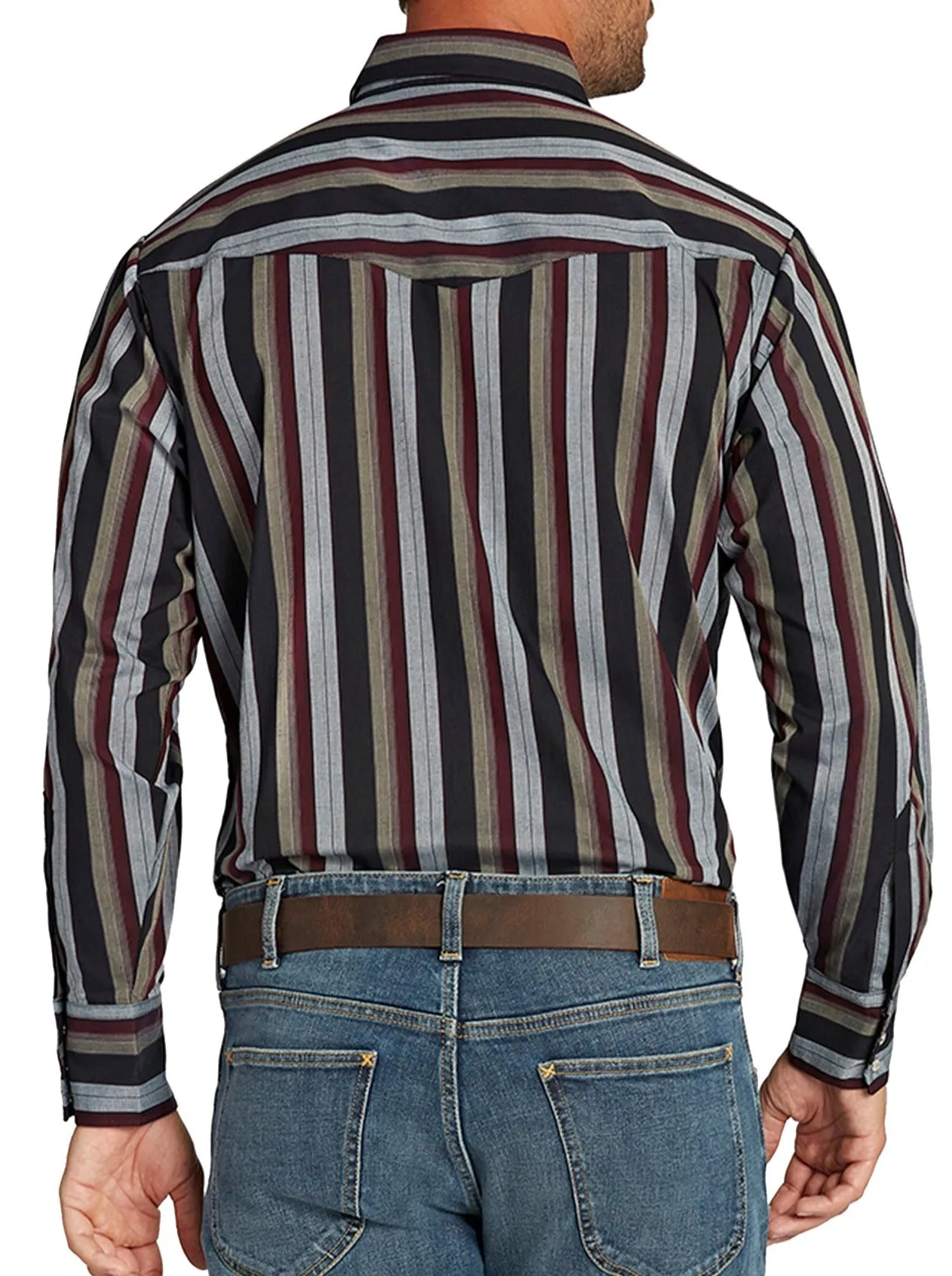 Men's Ely Cattleman Long Sleeve Stripe Western Snap Shirt