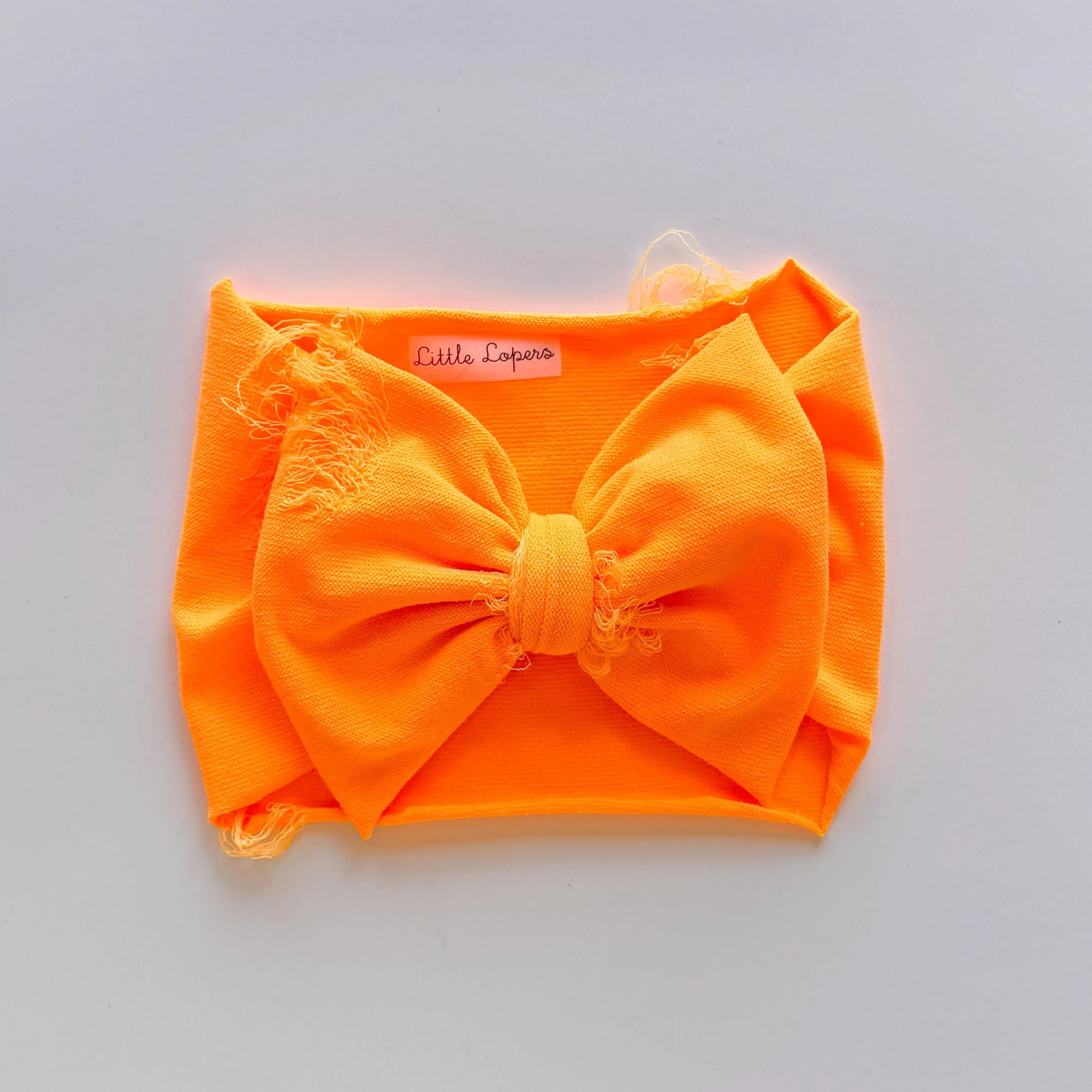 Neon Orange Distressed Headwrap