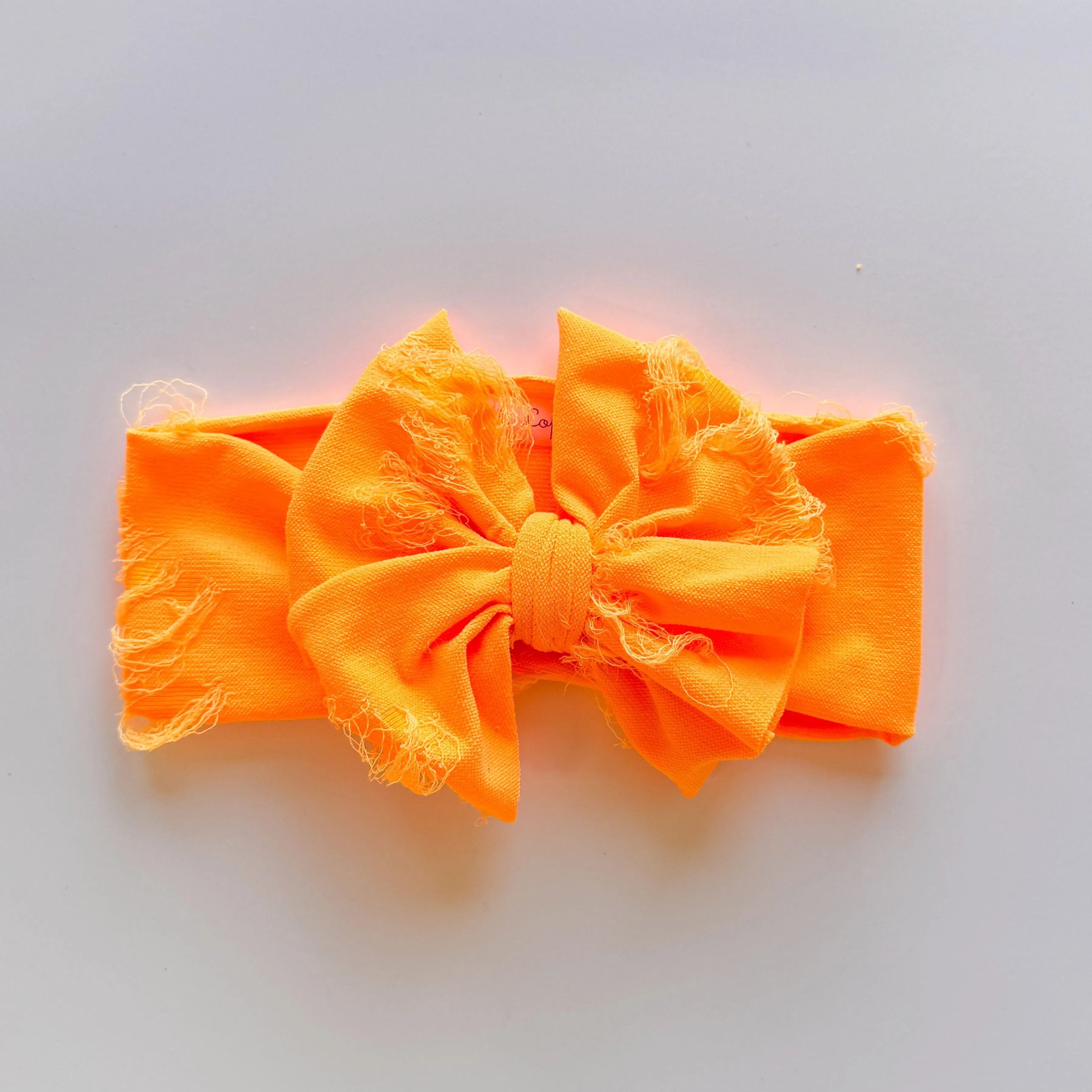 Neon Orange Distressed Headwrap