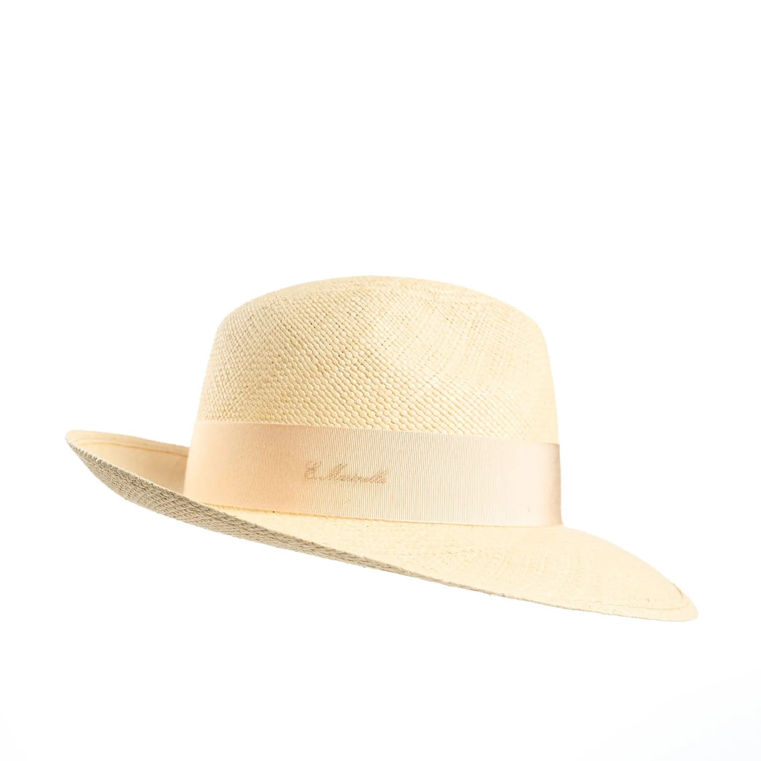 PANAMA AMEDEO MODEL WITH DARK BROWN SILK DETAILS