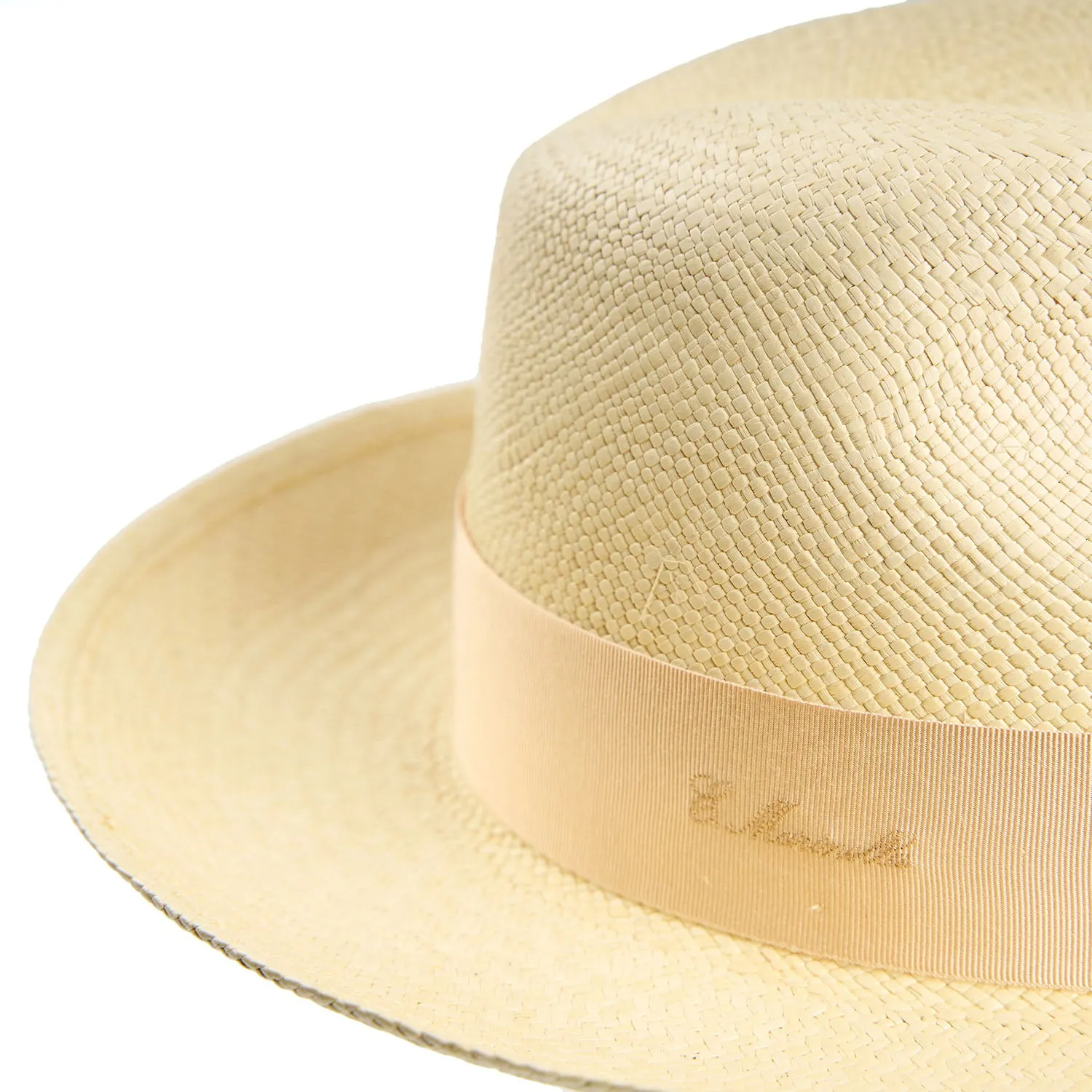 PANAMA AMEDEO MODEL WITH DARK BROWN SILK DETAILS
