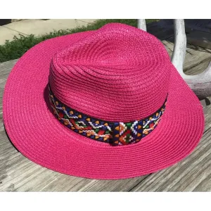 Straw Hat with Aztec Band