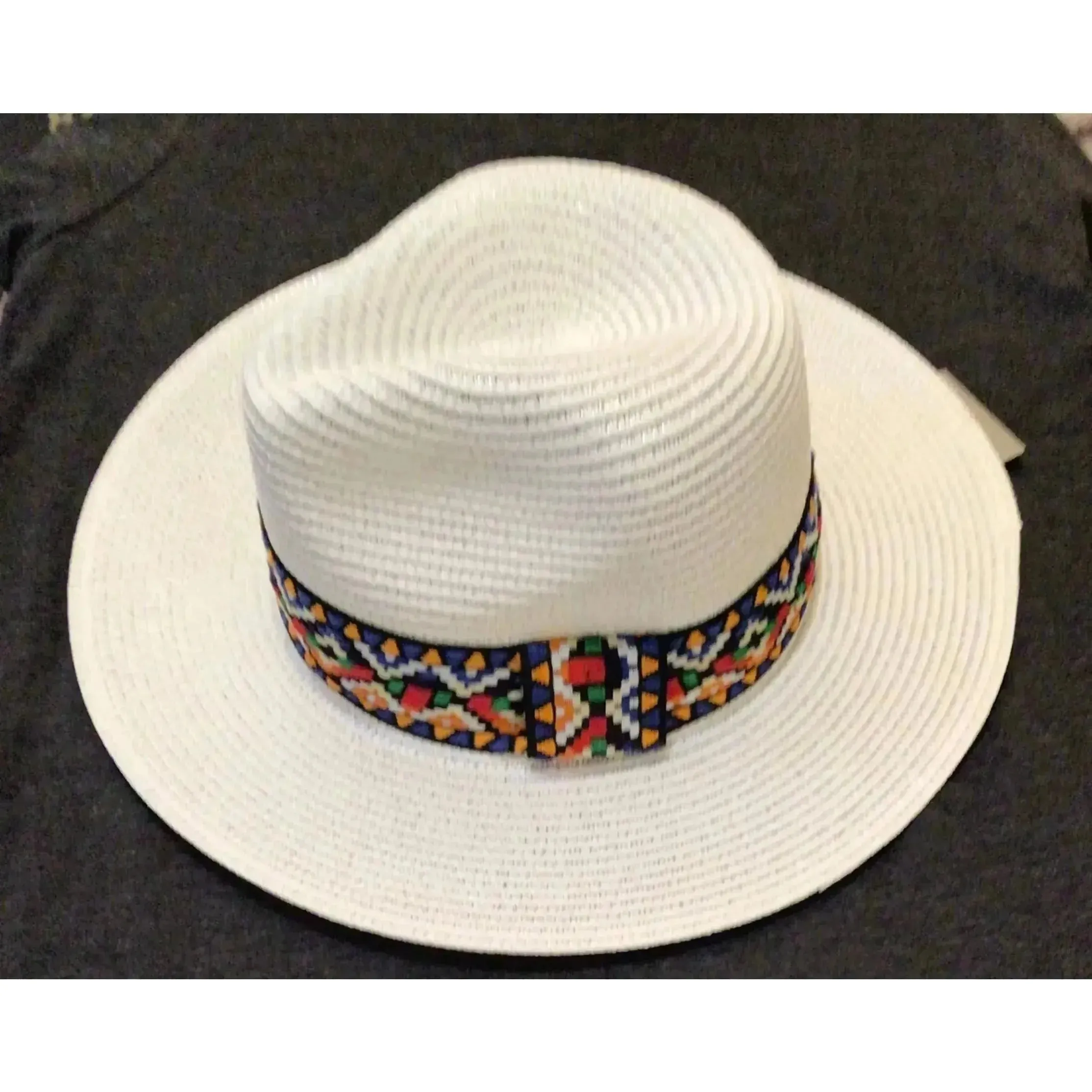 Straw Hat with Aztec Band