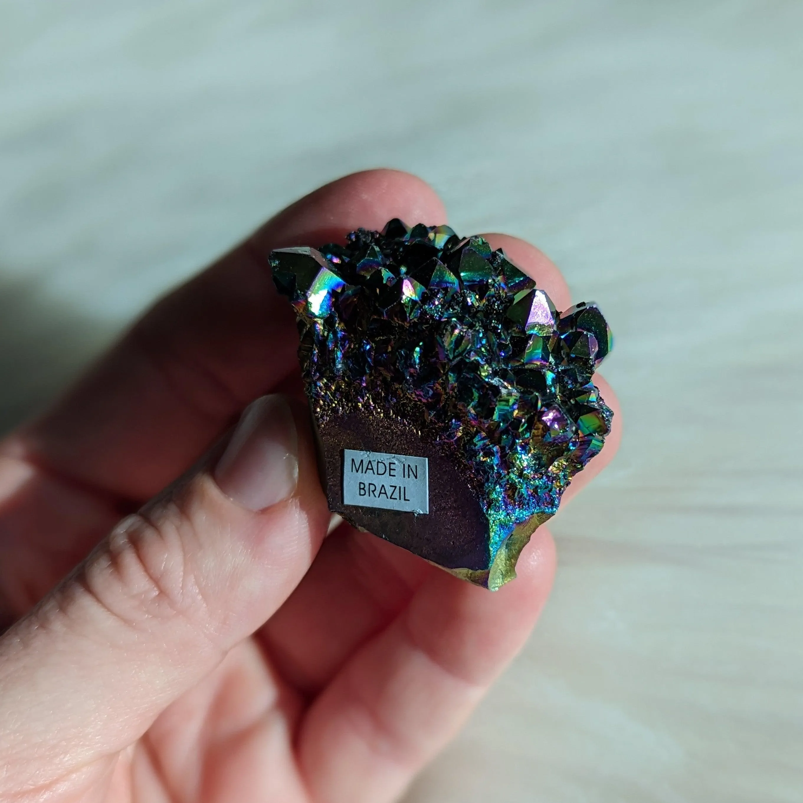 Titanium Rainbow Aura Amethyst Cluster #2 ~ Vibrant and Energetic