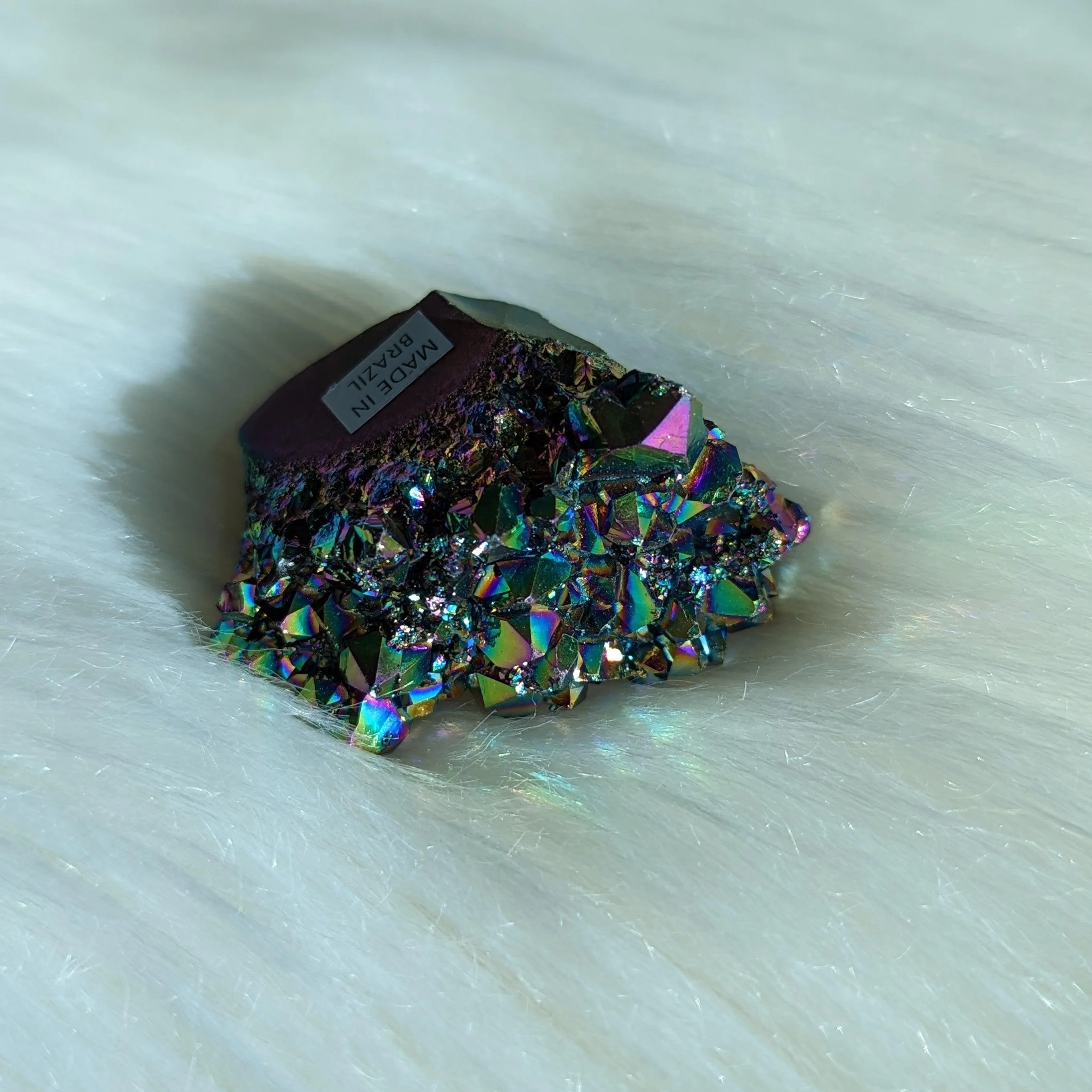 Titanium Rainbow Aura Amethyst Cluster #2 ~ Vibrant and Energetic