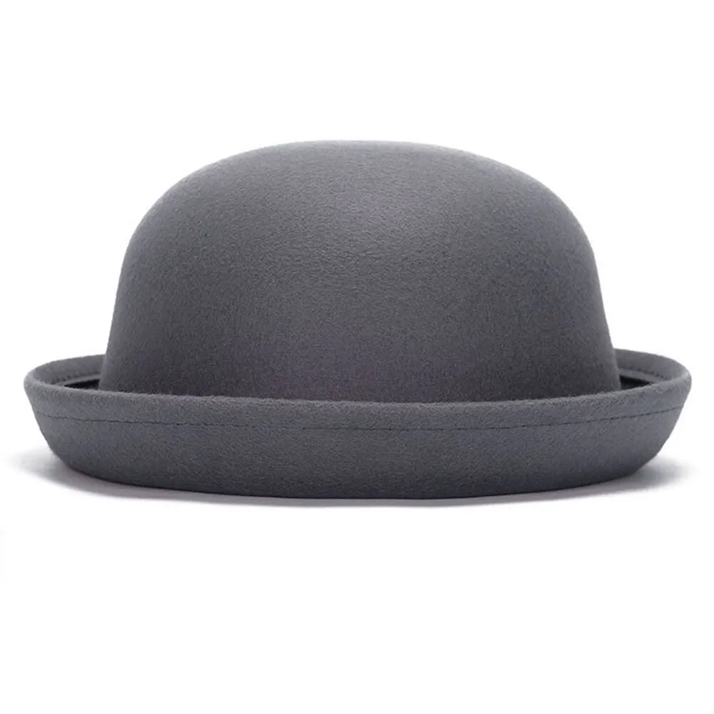 USA Magik Men Women Woolen Roll-up Brim Fedora Bowler Hat