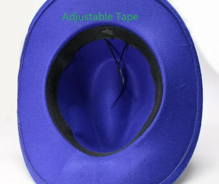 Woollen Fedoras Hats with Skull / Alternative Fashion Retro West Cowboy Hat / Wide Rims Bowler Hat